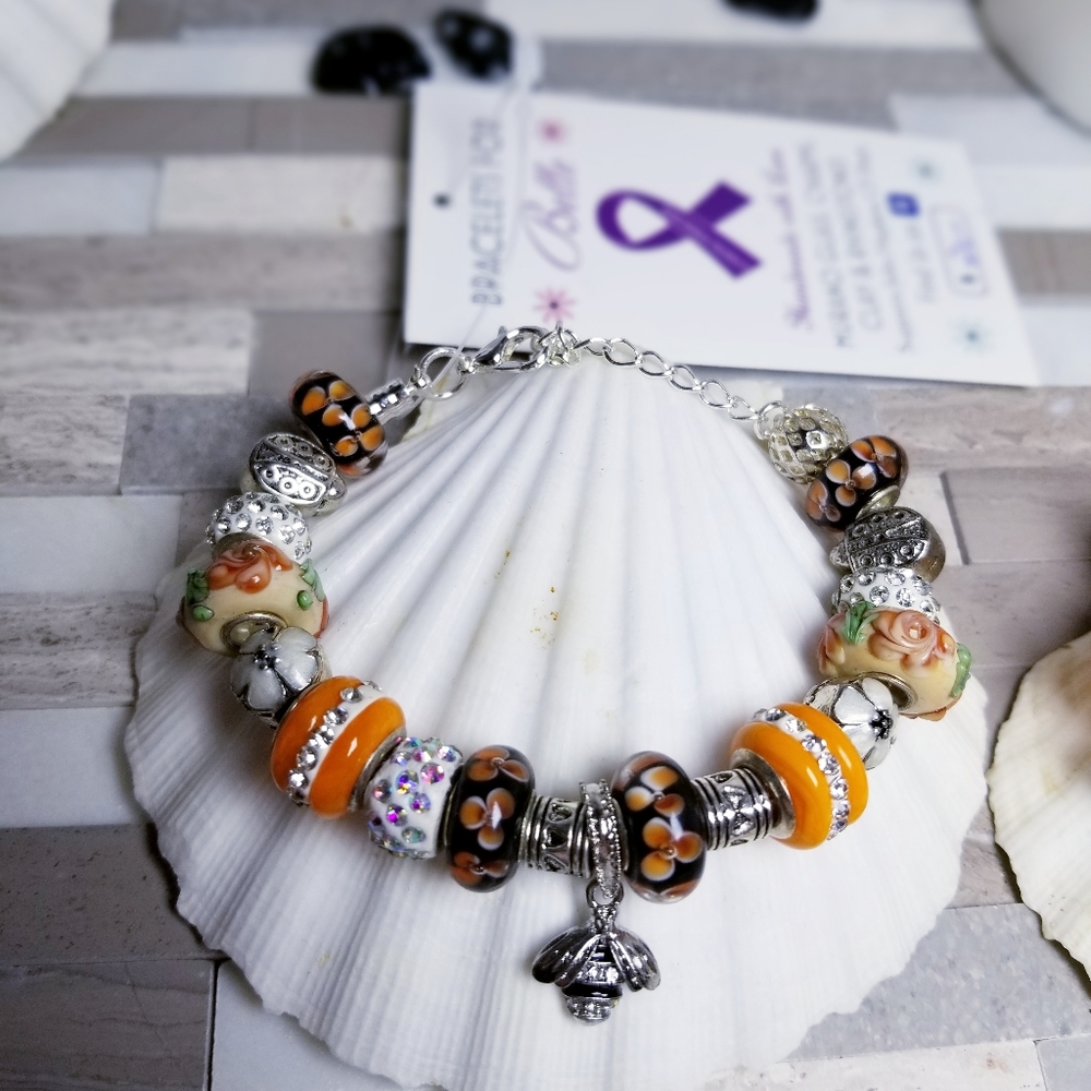Murano Birthstone boho bracelet for CF charity